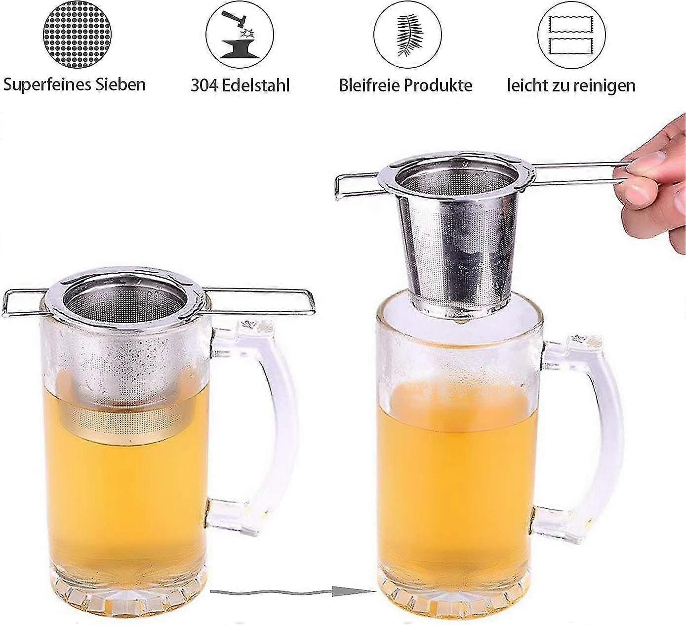 Luxvara Teesieb Edelstahl - Wiederverwendbarer Teefilter Mit Löffel