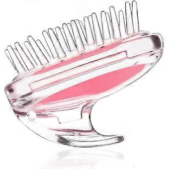 hår massasje nakke massasjer silikon hår hodebunnen børste sjampo massasjer tourmaline for tørr skadet hår, menn, kvinner, barn (rosa) (1 stk)