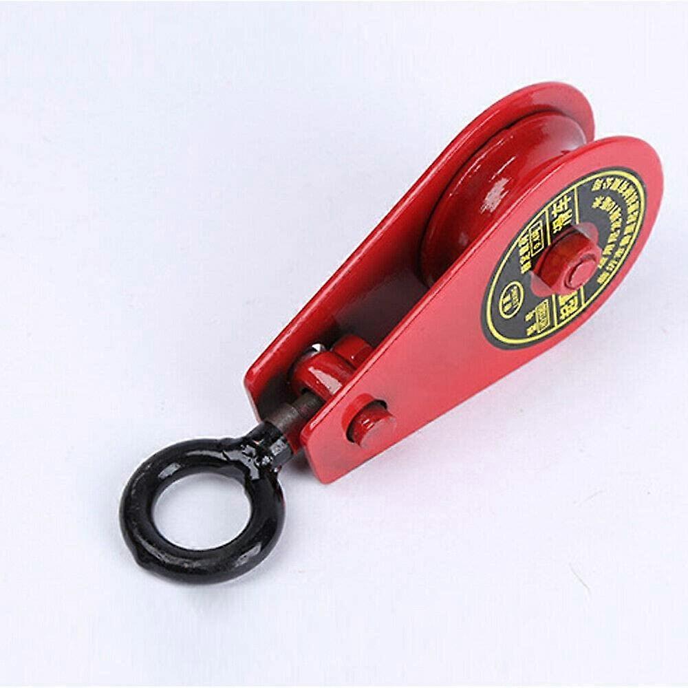 Single Pulley  Pulley Block Iron Heavy Duty Lifting Swivel Pulley Loading 0.3T for Wire Rope Lifting Rope (Random Color)