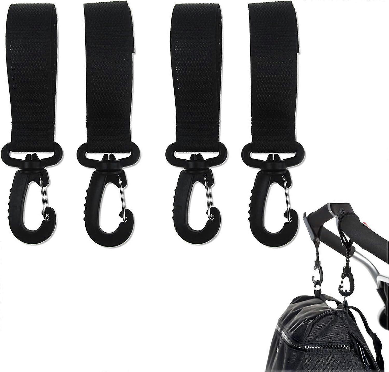 4 pcs Stroller Hooks, Stroller Hook, Universal Stroller Hook, Universal Stroller Hooks, Stroller Bag Hooks, Black