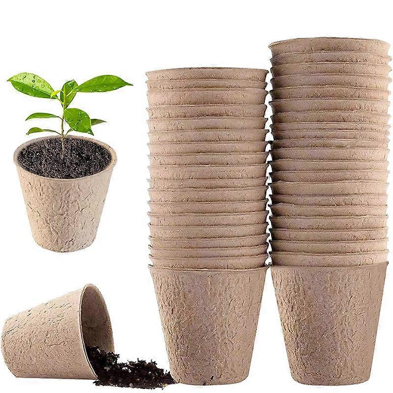 Biodegradable Pots,50pcs Biodegradable Seedling Pot, Peat Free Fi