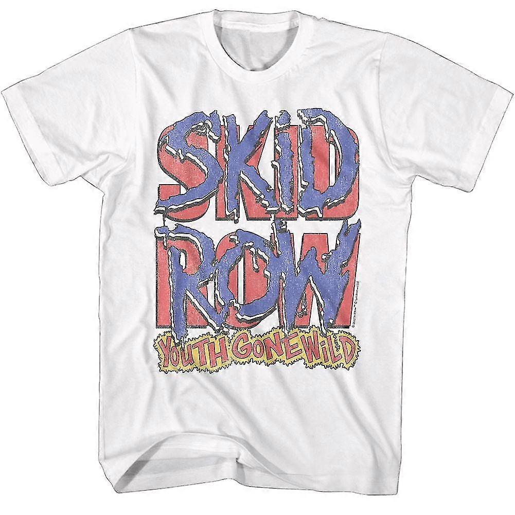 Skid Row logo ja Ygw valkoinen T-paita A1697 Mukavat ja laadukkaat kankaat