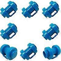 Set of 8 Trampoline Post End Caps for Trampoline Net Posts  25 MM, Particularly Robust, Weatherproof End Caps, Safety Net Replacement Part (Blue)