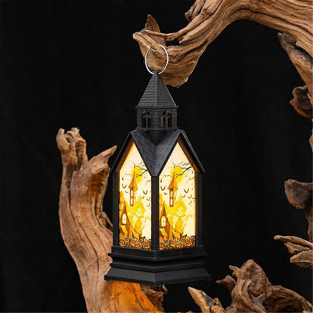 Halloween Lanterns Witch Castle Pumpkin Skeleton Scarecrow Vintage Style Candle Lantern Light Lamp Party Decoration