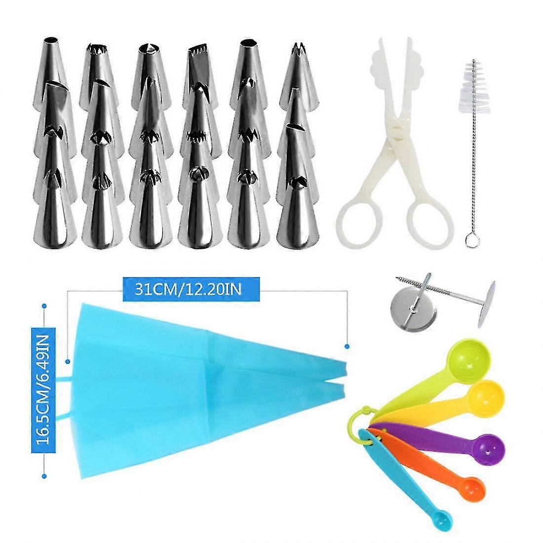45pcs/set Cake Turntable Rotating Rack Knife Pastry Nozzle Decor Diy Baking Tool