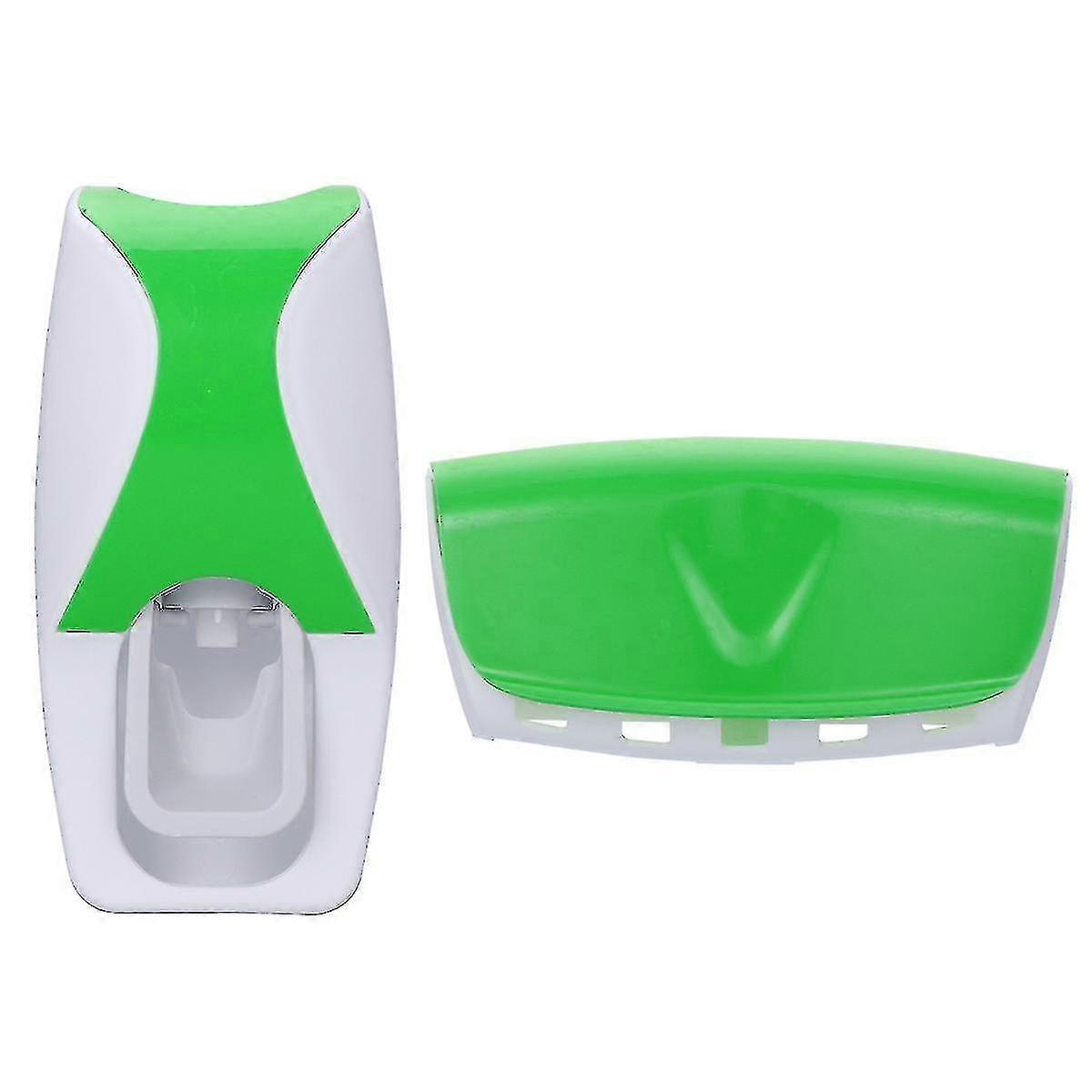 Neutral Toothpaste Dispenser Toothpaste Squeezer With Brush Holder Set For Bathroom Use(green)