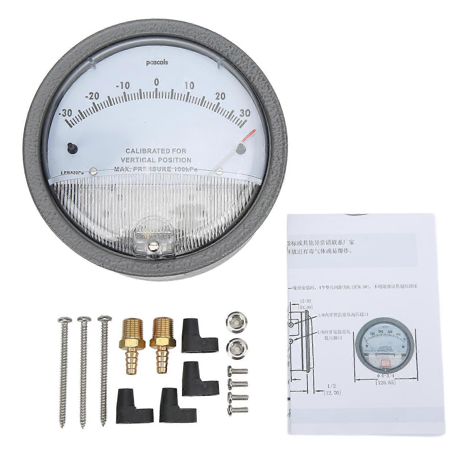Differential Pressure Gauge Clean Room HVAC Filter Detection with Pointer Vacuum Components