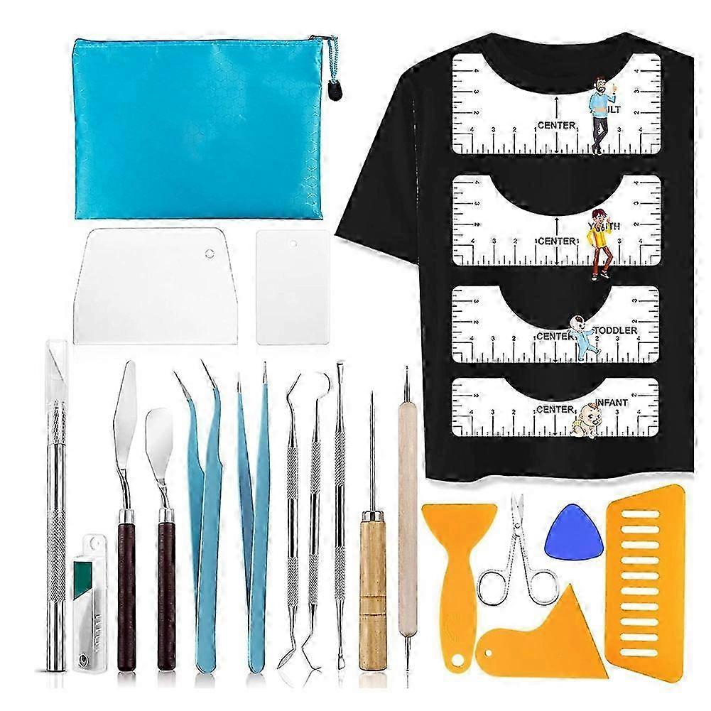 Vinyl Weeding Tools with T-Shirt Ruler Guide,Craft Tools Set for DIY Heat Transfer Printing, Weedin