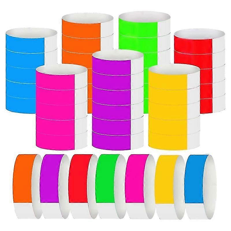 Activity Wristband 700 Count Paper Wristband Neon 7 Colors Durable Waterproof Adjustable Event Reco