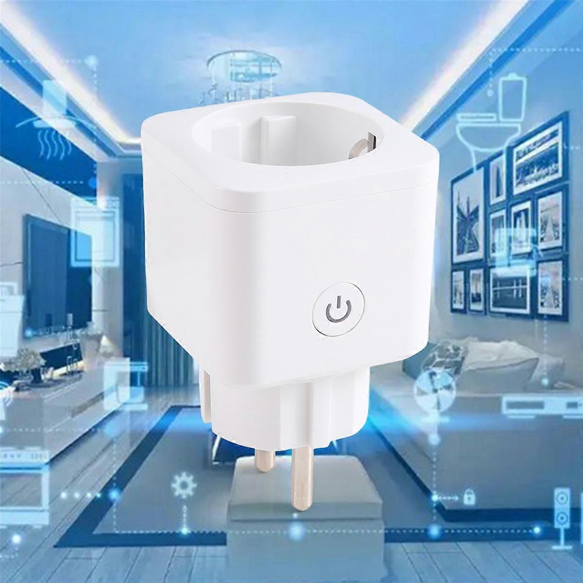 EU Plug 16A with Power Count Graffiti Wifi Smart Socket U Plug Mobile App Remote Control Timer Swit