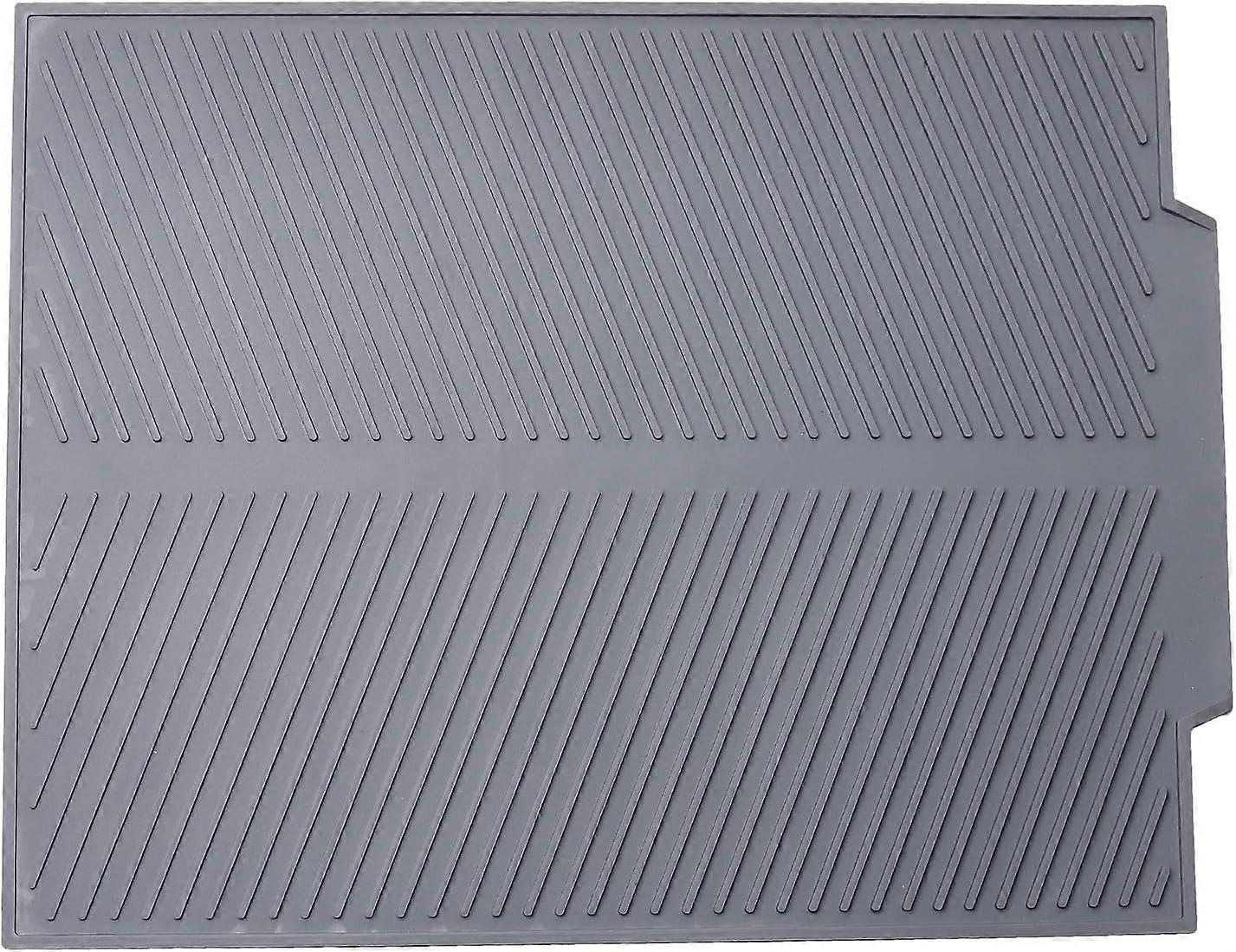 Drying Mat, Large Silicone Dish Drainer Mat, Thick Sink Mat for Quick Drying 43 x 34cm x 0.5cm Grey