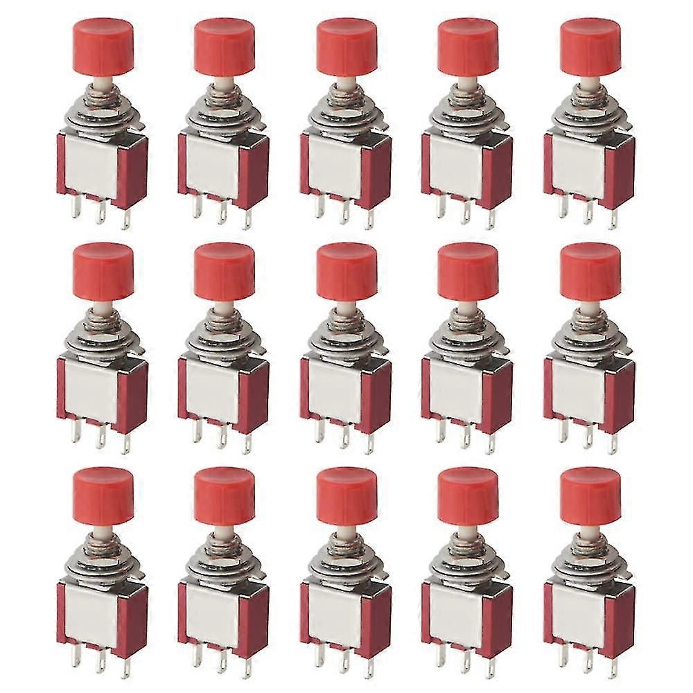 15 Pcs Spdt Momentary Push Button Switch - 3 Pin Ac 2a 250v/ 5a 120v No/nc