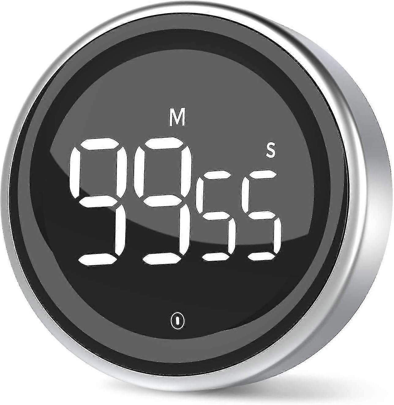 Kitchen Timer Digital Timer with Stopwatch Function and Countdown Aluminum Alloy Housing 2 Display Screen Modes 3 Adjustable Volume Levels