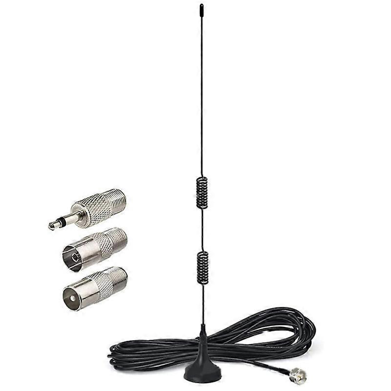 AM/FM Antenna Magnetic Base FM Radio Antenna for Indoor Video with 3 Adapter Home Theater Stereo Receiver Tuner