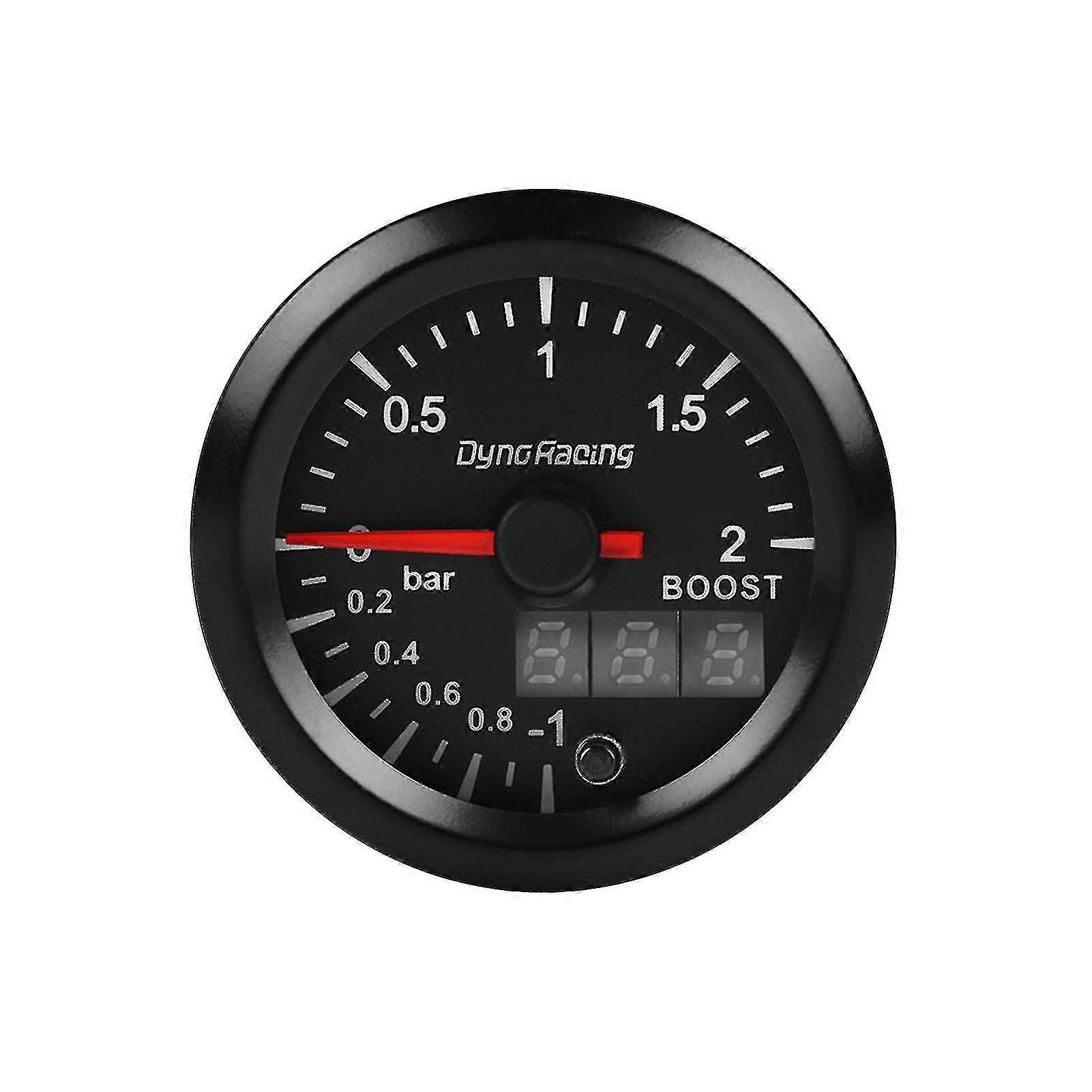 Turbo Boost Gauge Dual Display 2 Bar With Boost Sensor 52mm 2 Inch Turbo Pressure Meter compatible with Car-yvan