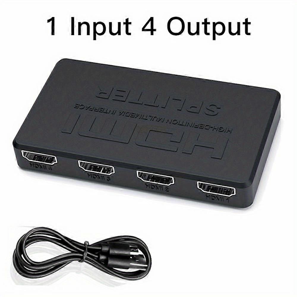 4K HDMI Splitter - 1x4 Video Distributor for PC and Laptop - 1080P Display Duplicate Adapter - Streamlined Connectivity
