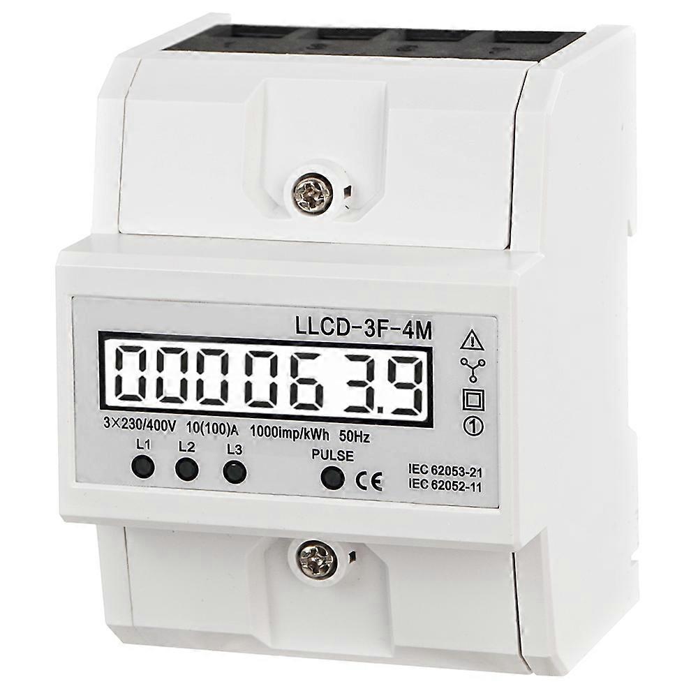 Three Phase Four Wire Guide Rail Type Household Electricity Meter,100% New
