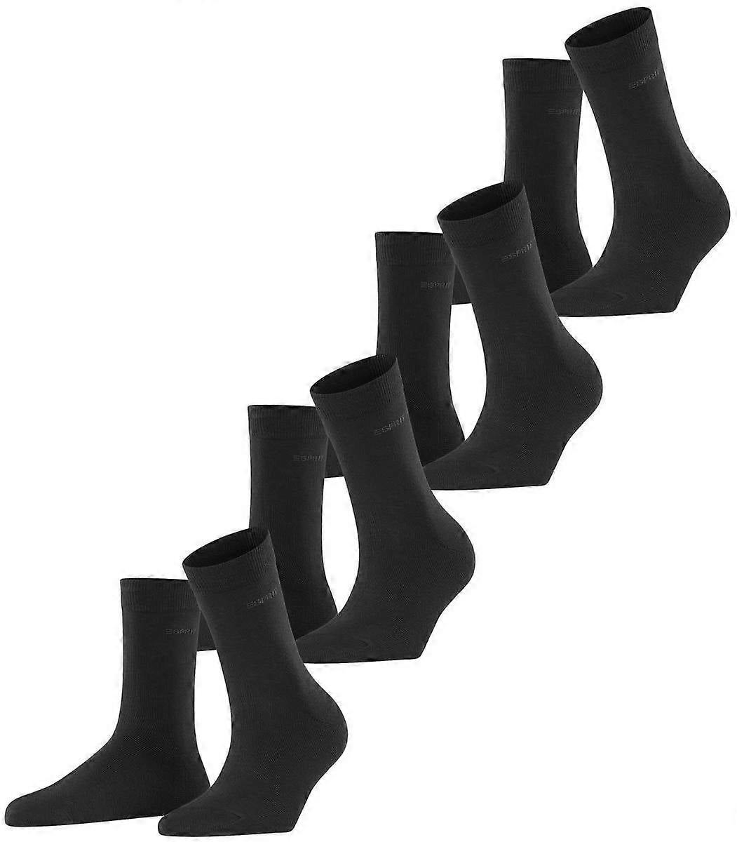 Esprit Solid 4 Pack Socks - Black