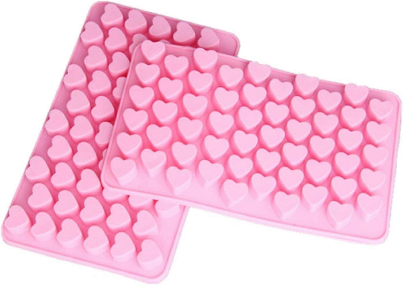 Silicone mini heart-shaped ice cube candy chocolate mold (2pcs set)