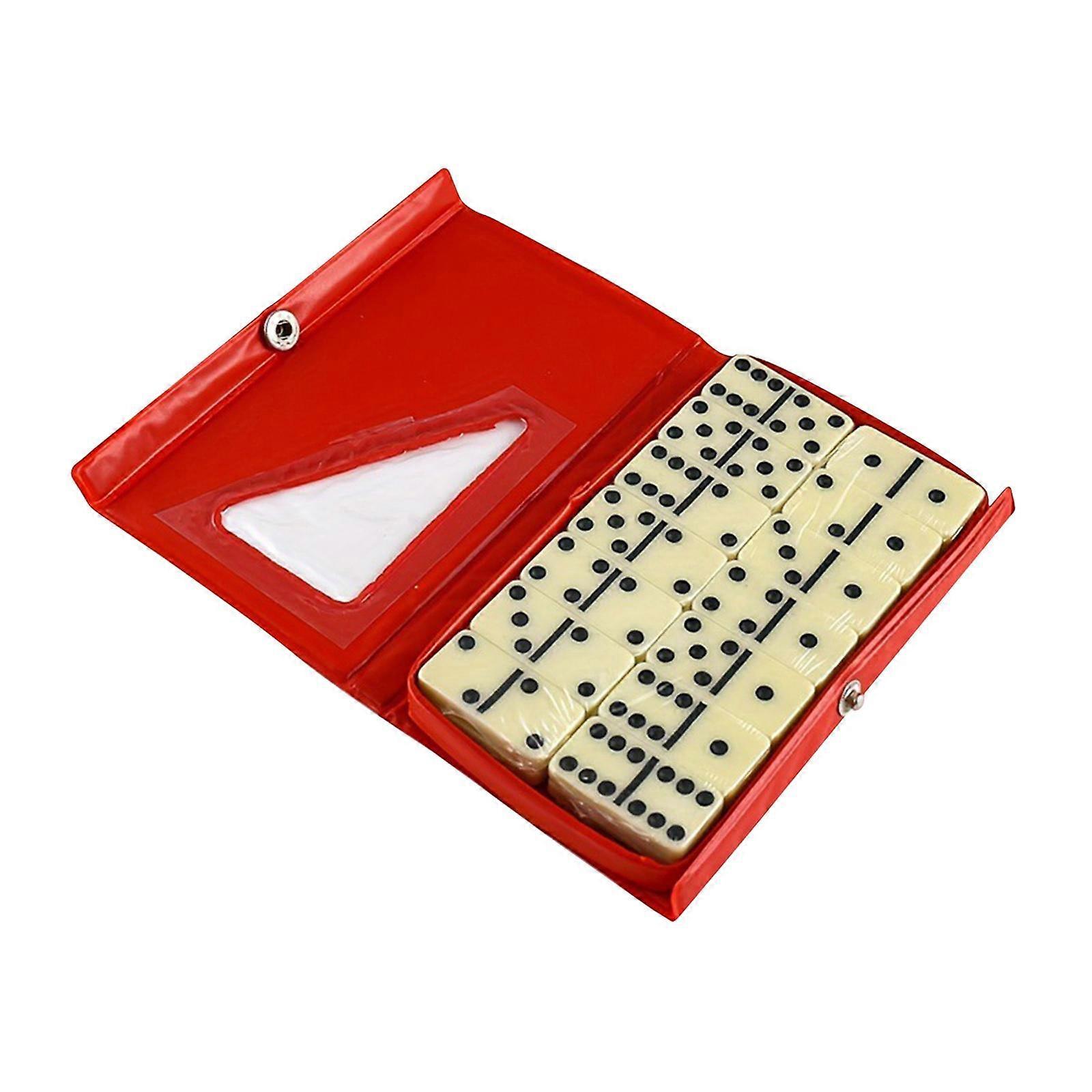 Dominos Set Puzzle Game Activity Travel Game Fun Classic Blocks Game for Kids Red