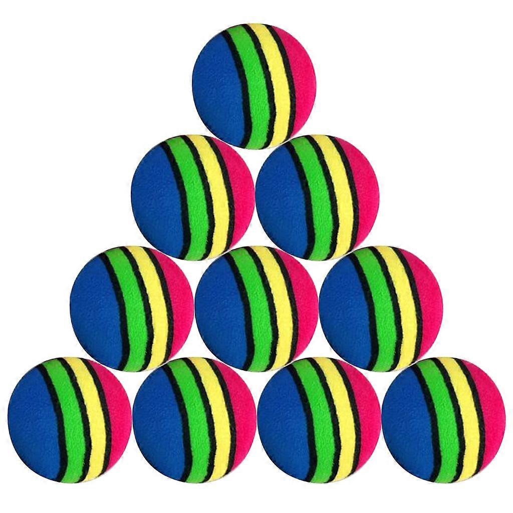 10 Pcs Throwing Interactive Balls Colorful Rainbow Balls Training Playing Balls