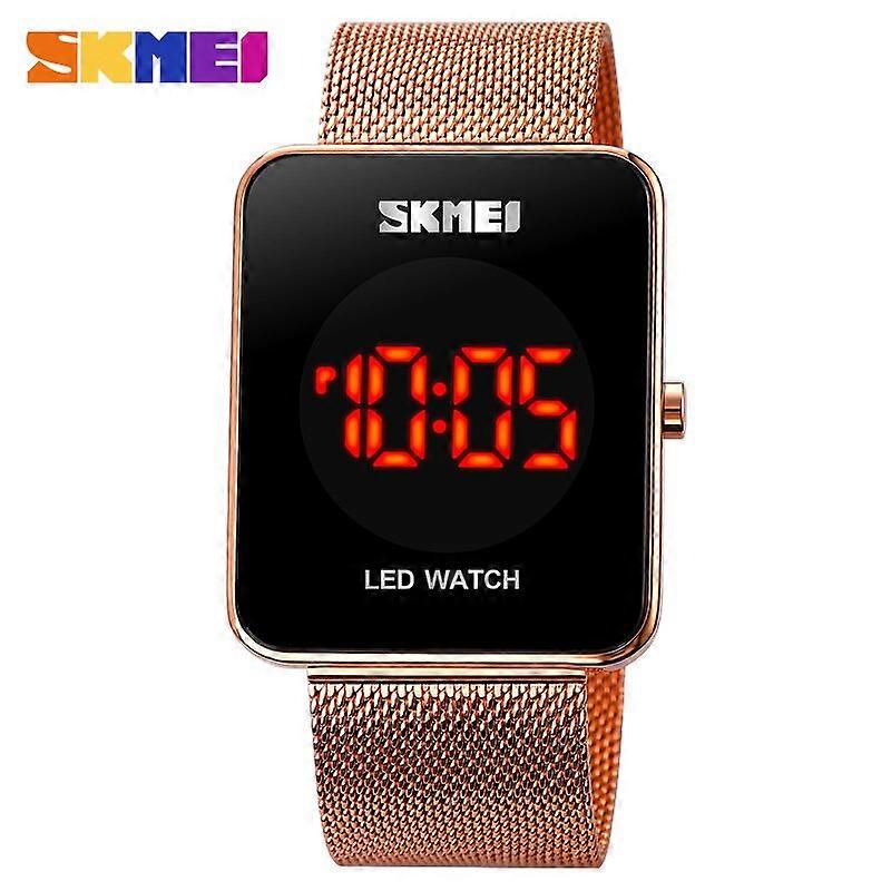 SKMEI Led Light Digital Watch Divat Sport Férfi órák Hálós öv Üzleti Karóra Naptár 5Bar Vízálló óra Férfi óra