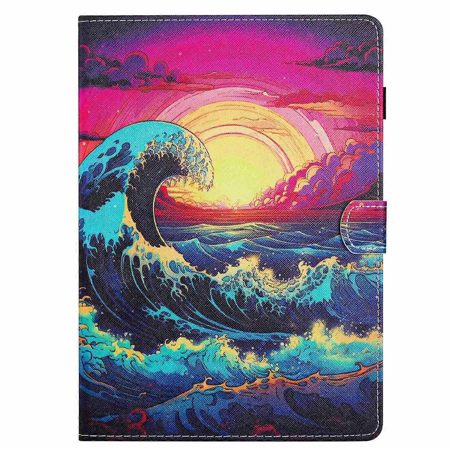 Tablet Case For Lenovo Tab M10 3rd Gen Painted Pattern Stitching Smart Leather Tablet Case(Waves)