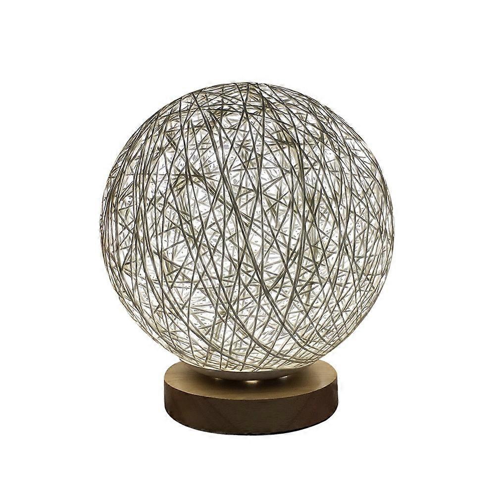 3D USB Charging LED Rattan Night Table Desk Lamp