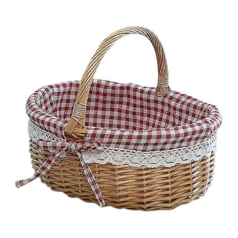 Wicker Basket Gift Baskets Empty Oval Willow Woven Picnic Basket