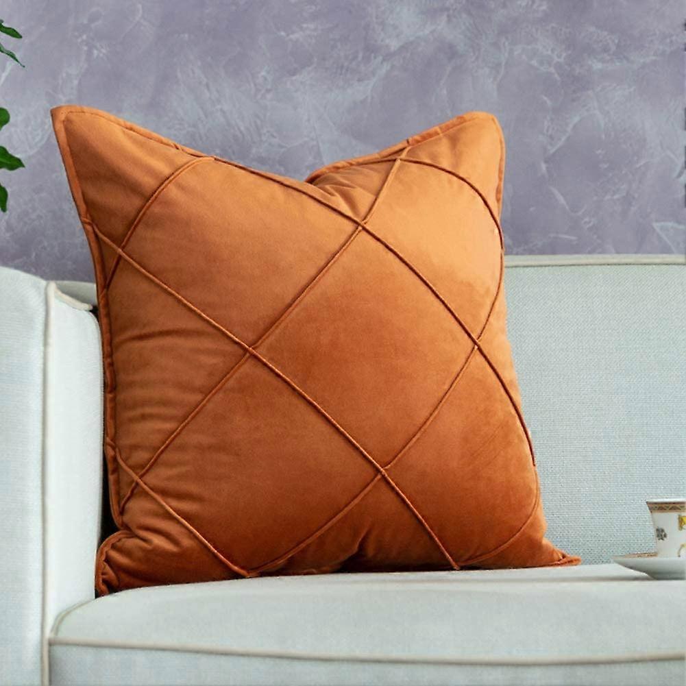 Velvet Diamond Pattern Square Throw Pillow Cover Soft Solid