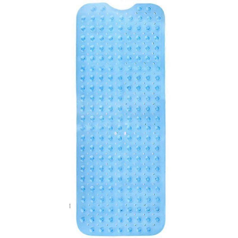 unique Non-slip Shower Mat, Bath Mat With Suction Cup And Drain Holes Pvc Mildew Resistant Machine Washable-40100cm Size(blue)