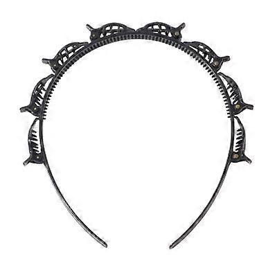 Multi-layer hollow braided headband black
