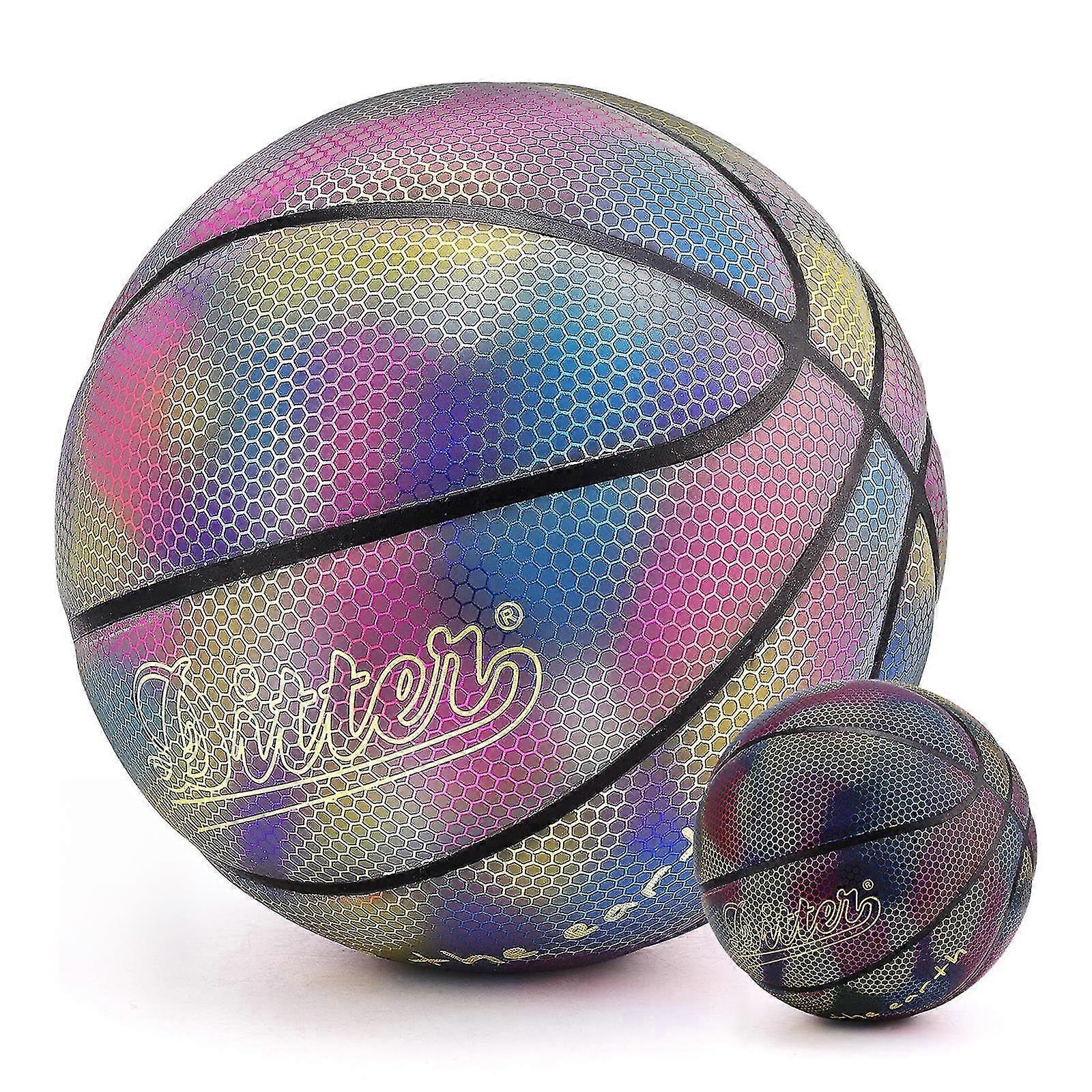 כדורסל צבעוני מחזיר אור זוהר pu צעצועי גומי עמידים מתנות לילדים