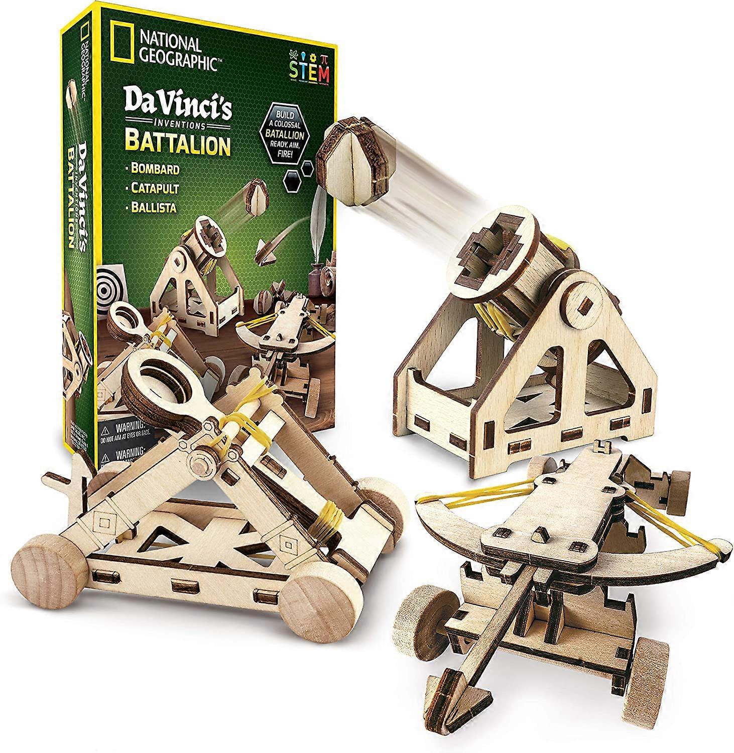 Construction Model Kit Build 3 Wooden 3D Puzzle Models, Learn About Da VinciS Improved Designs, Craft Kits Are A Perfect Gift For Girls And Boys, An