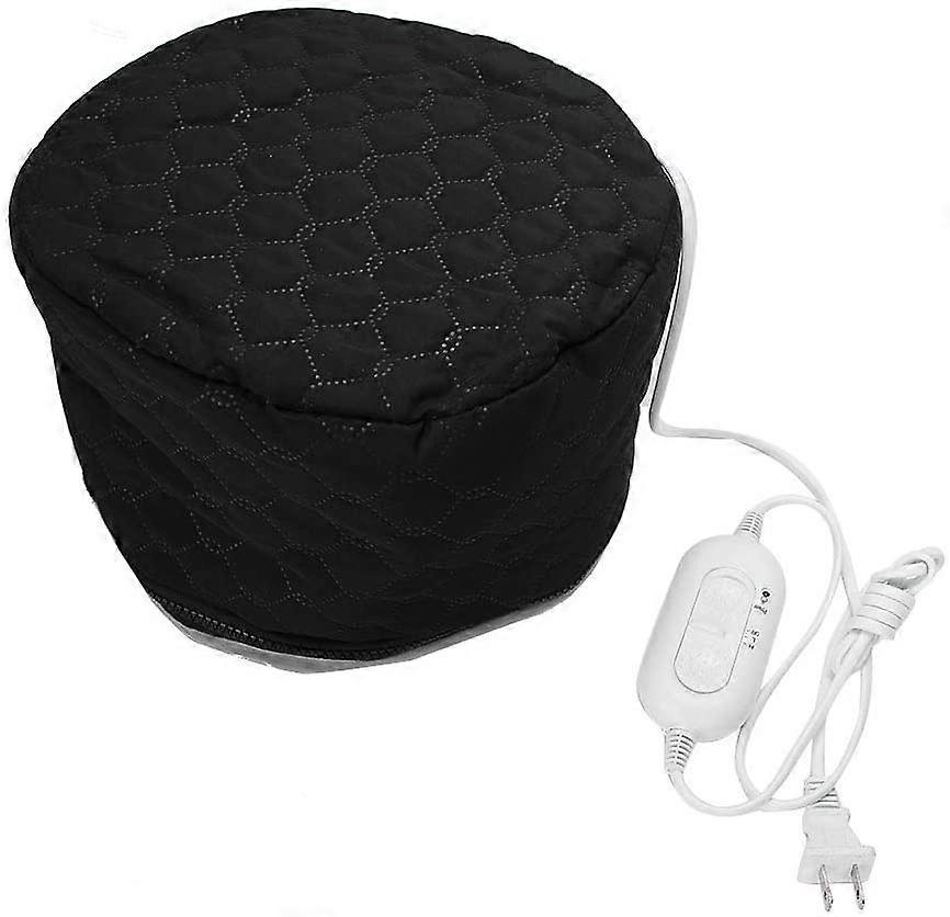 ブラックヘアスチーマーキャップ、暖房帽子調節可能なホットオイル処理ハット電気蒸気H