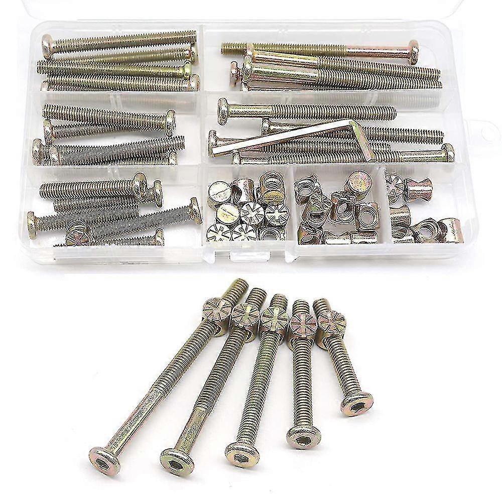 50pcs Baby Crib Screws Hardware Replacement Kit, Drive Hexagon