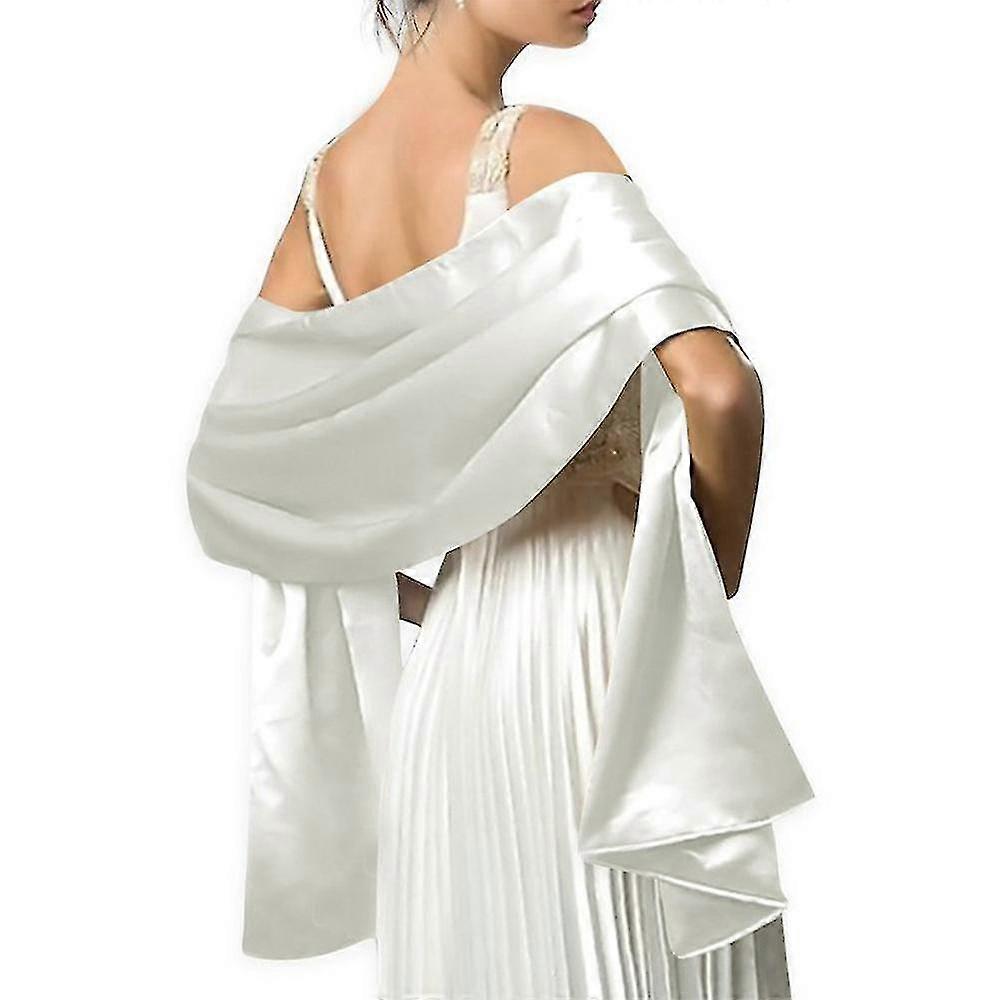 Femmes Châles solides de mariée Wraps Robes Châle Satin pour soirée Fête de mariage