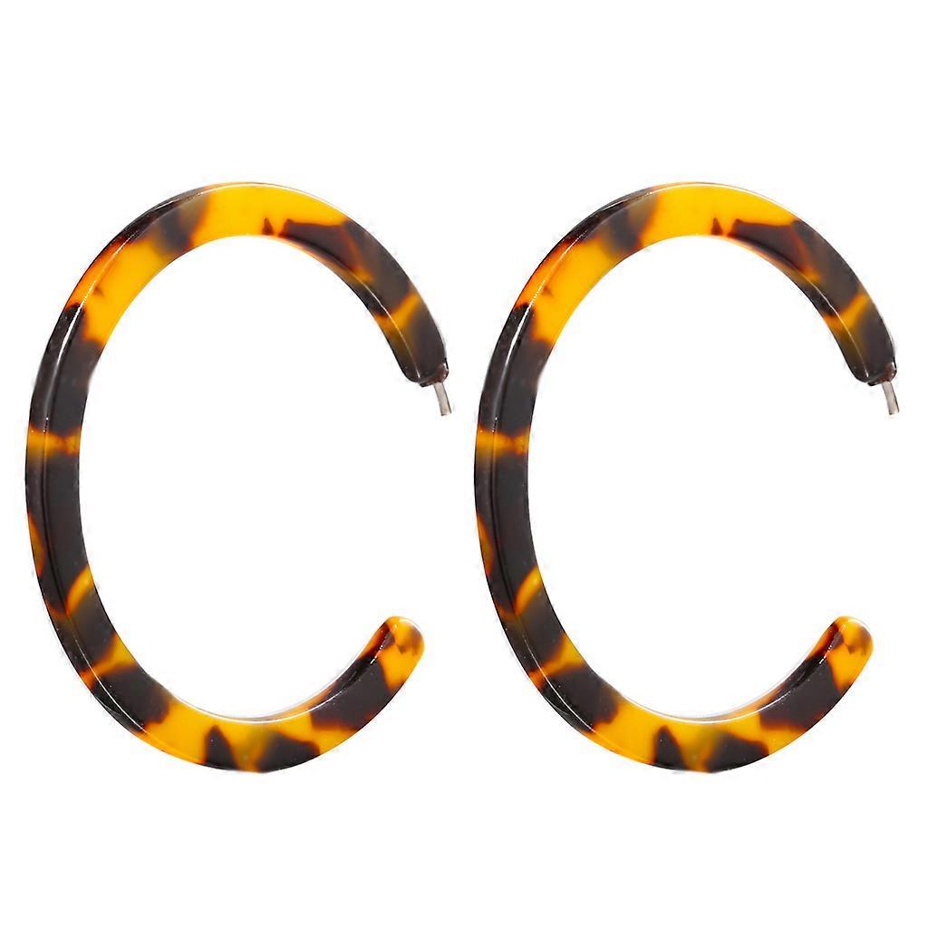 Leopard Round Hoop Stud Delicate Dangle Acrylic Earring Hypoallergenic Jewelry