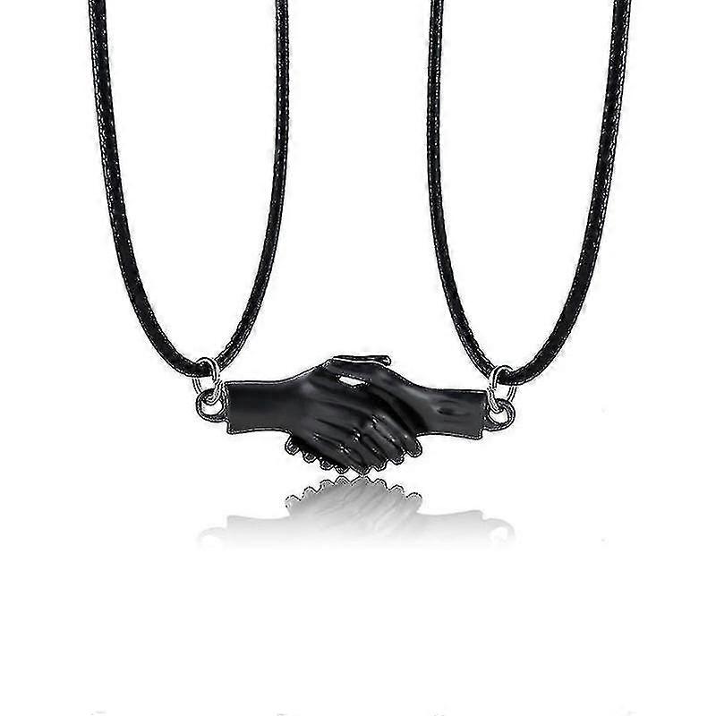 1 Pair Magnetic Handshake Pendant Couple Necklaces For Lovers Best Friends -t