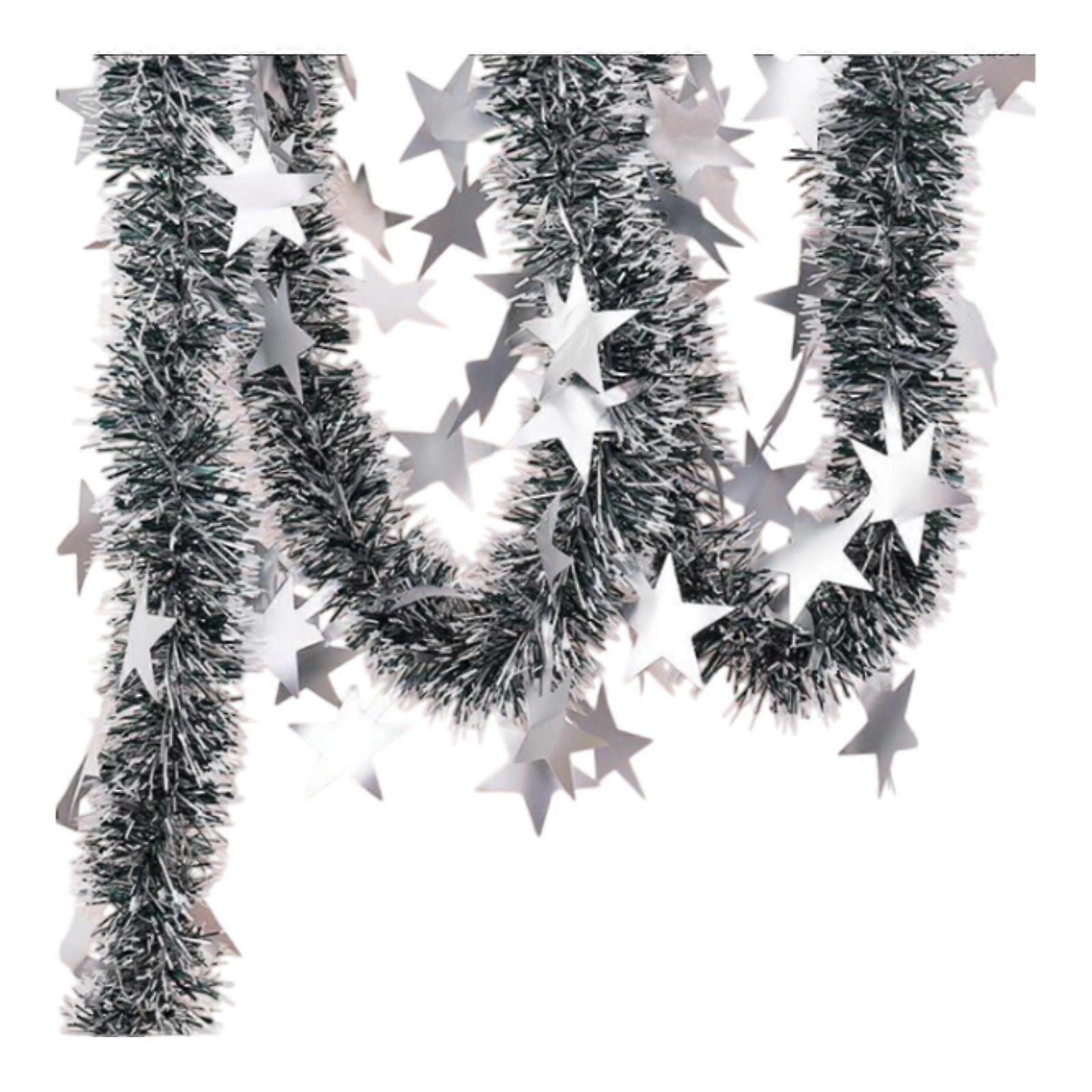 כוכבים חג המולד טינסל גרלנד 5.9 ft תפאורה למסיבת מעקה לשנה החדשה