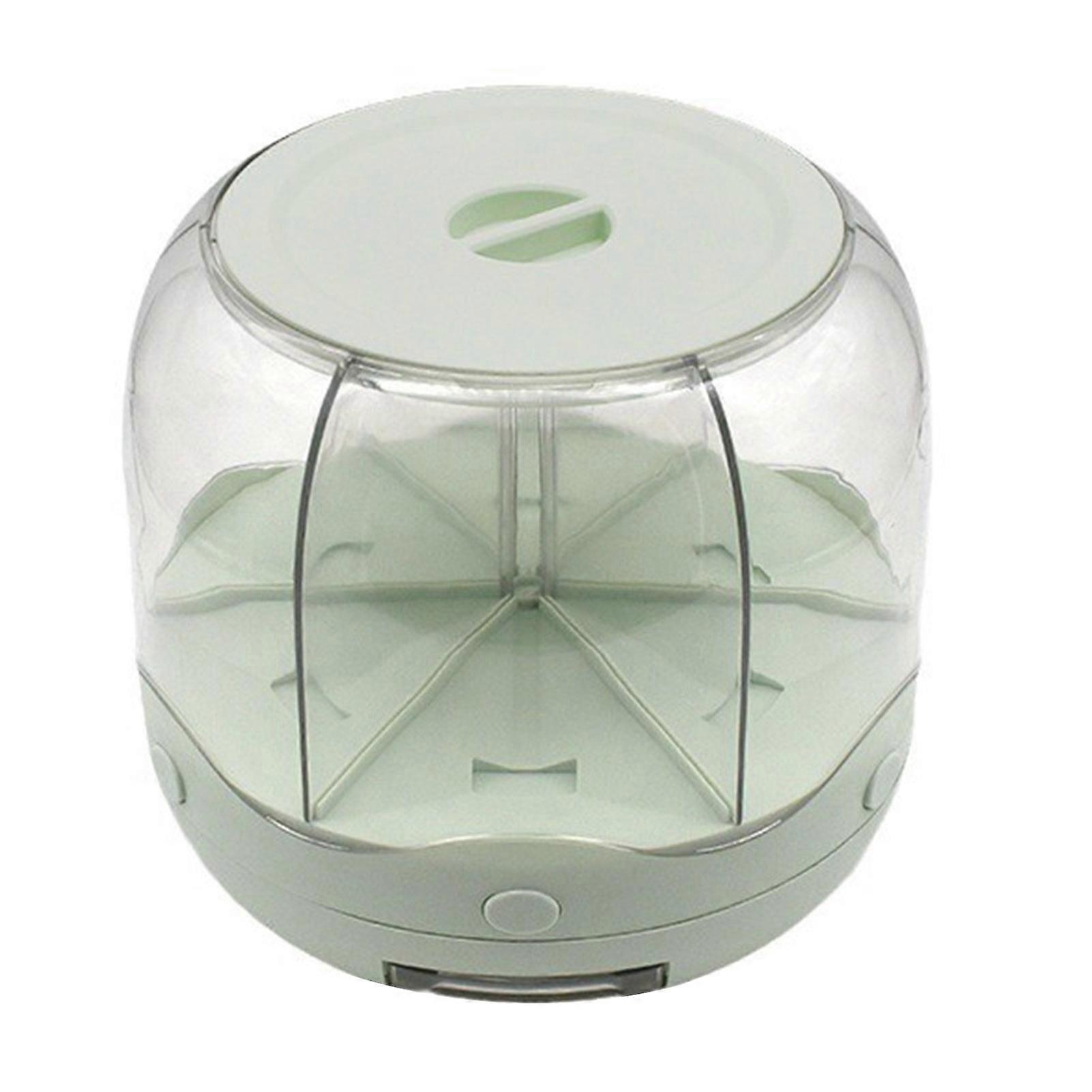 6 Grid Rice Storage Container Large Capacity BPA Free Transparent 360- Degree Rotating Grain Bucket Dry Food Storage Container