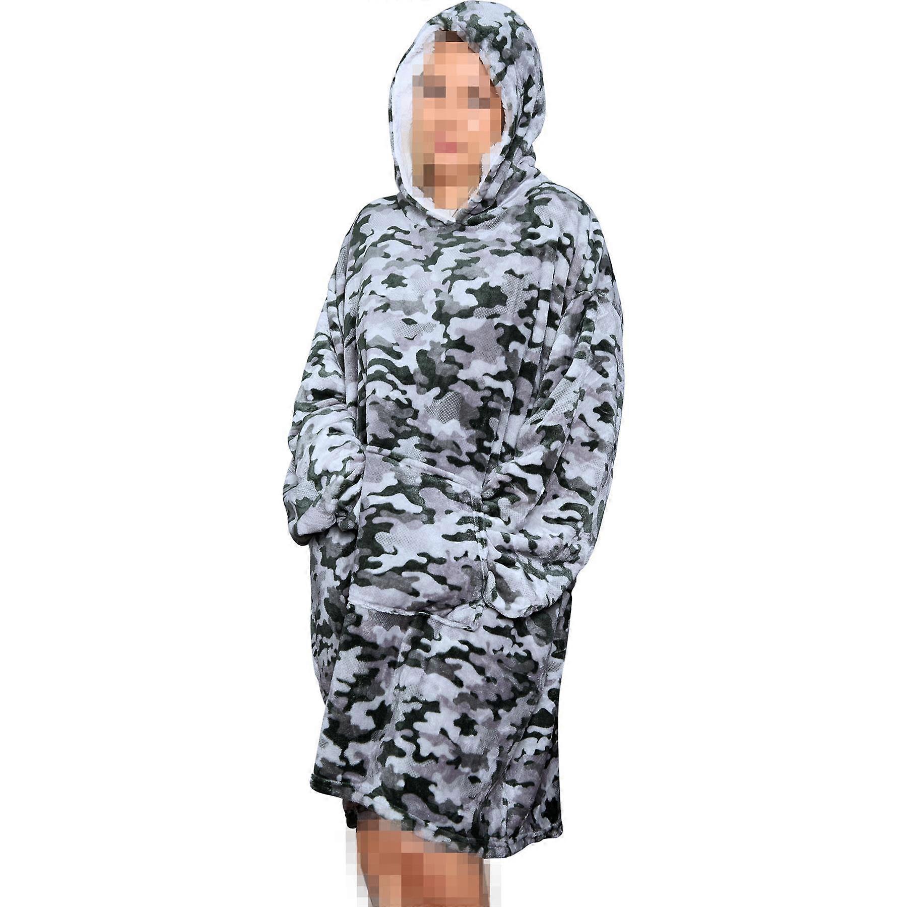 A2Z Unisex Oversized Hoodie - Camo Charcoal Snuggle Blanket Hoodie | Super Soft Men's & Ladies Outerwear 5 thumbnail image