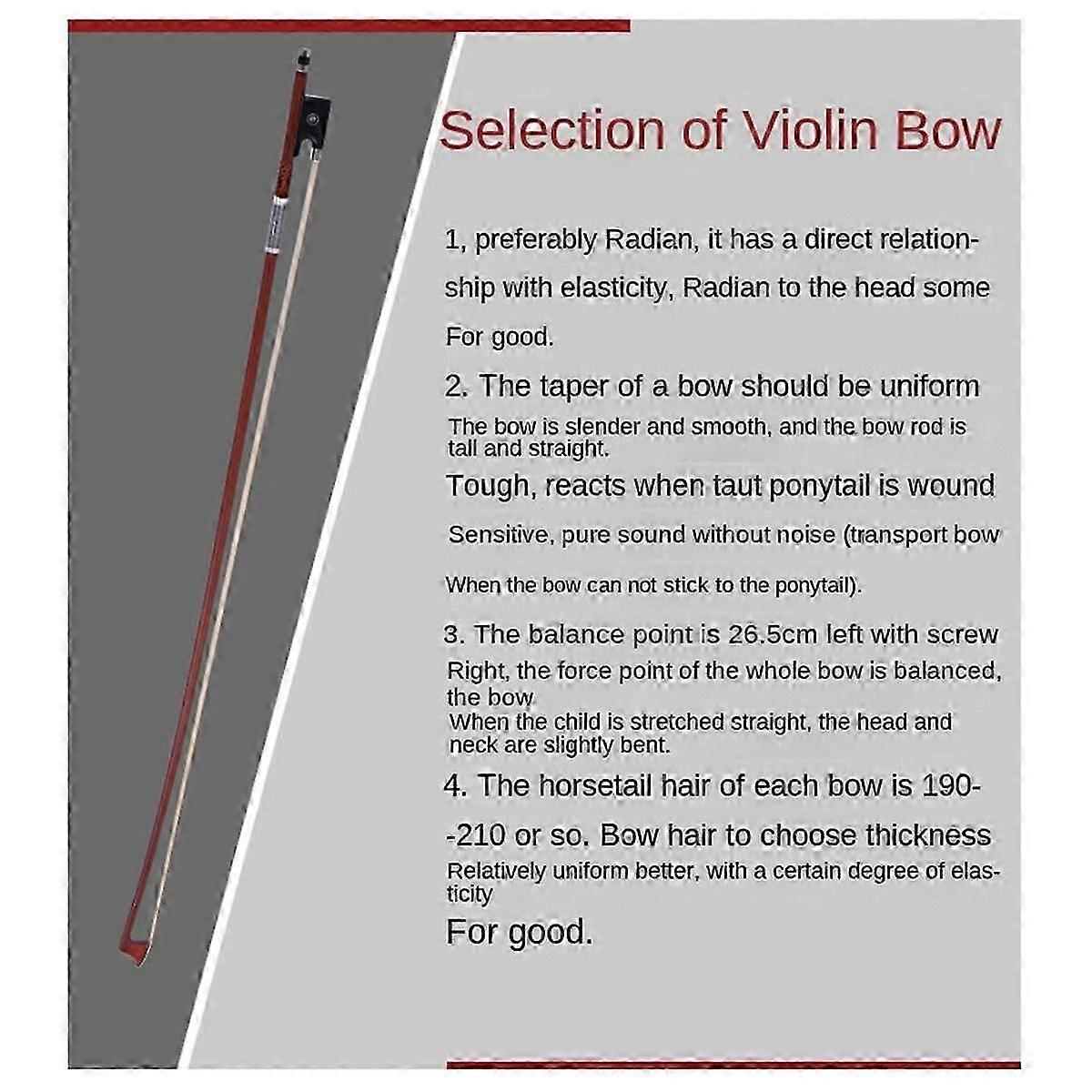 Violin Bow With Good Elasticity And No Side Bending, Suitable For Beginners C
