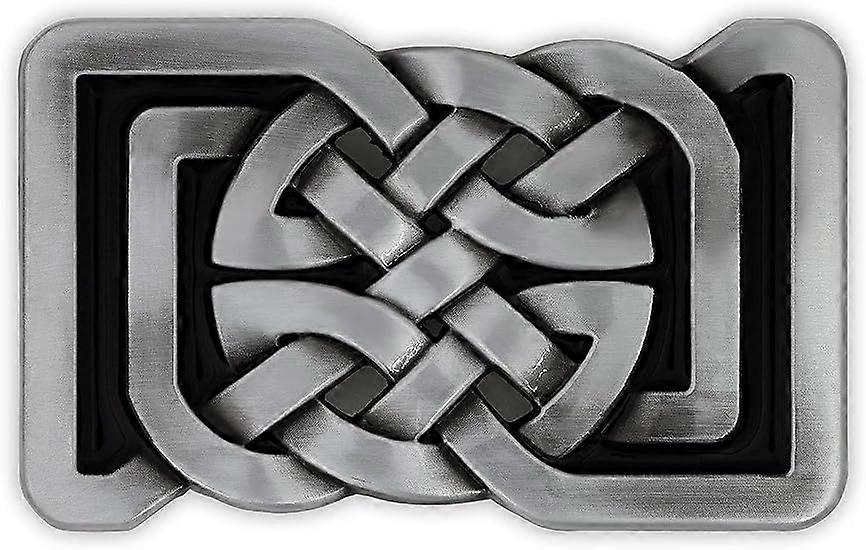 1 PCS Men's Celtic Endless Knot Braided Art Design Men Jeans Accessories Belt Buckle Black Knot