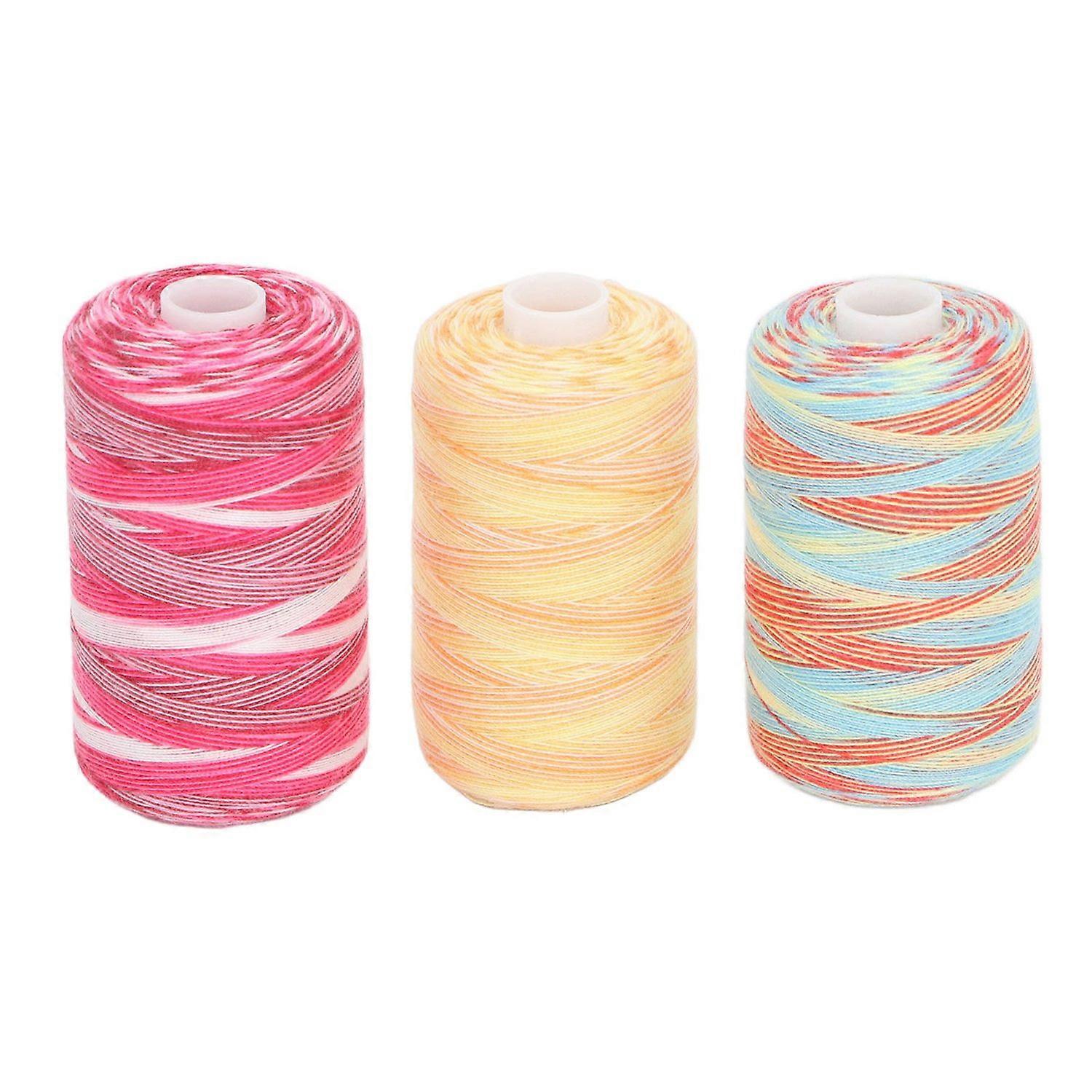 3Pcs Sewing Thread Polyester Thread 3 Colors 1000 Yards Bobbins Sewing Threads Kit for Sewing Machin