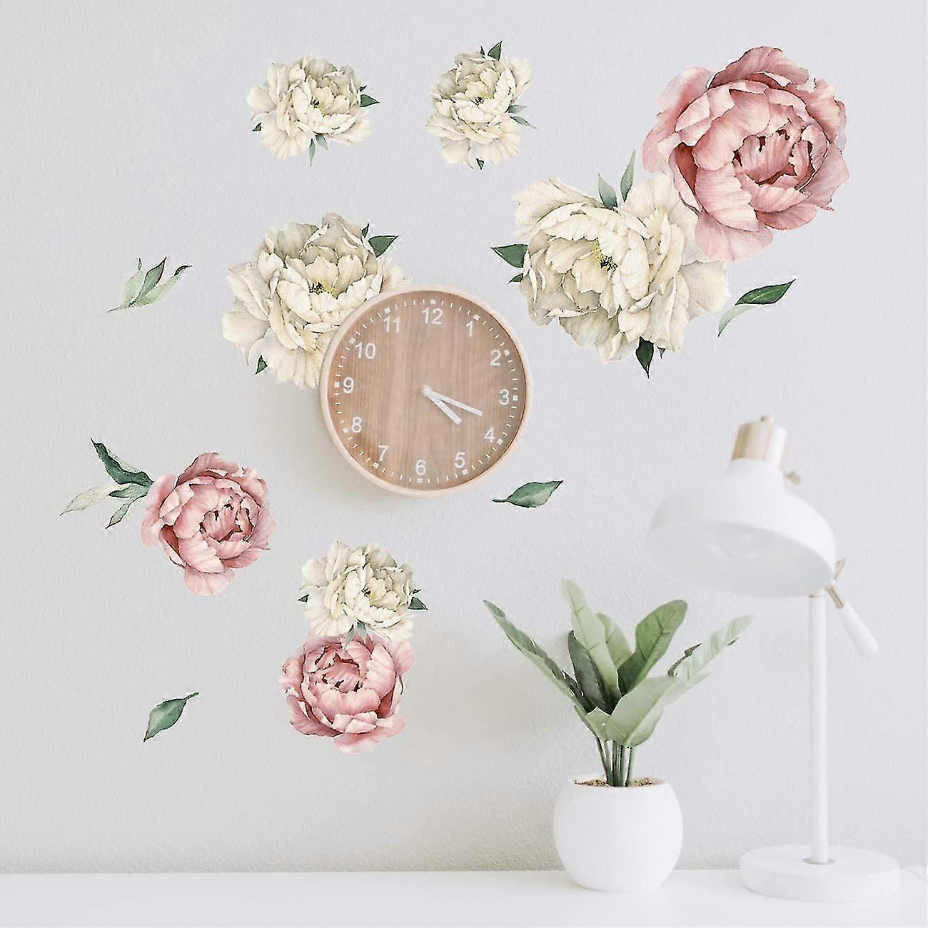 Peony Watercolor Wall Decals - Peony Decor Flowers Wall Decals