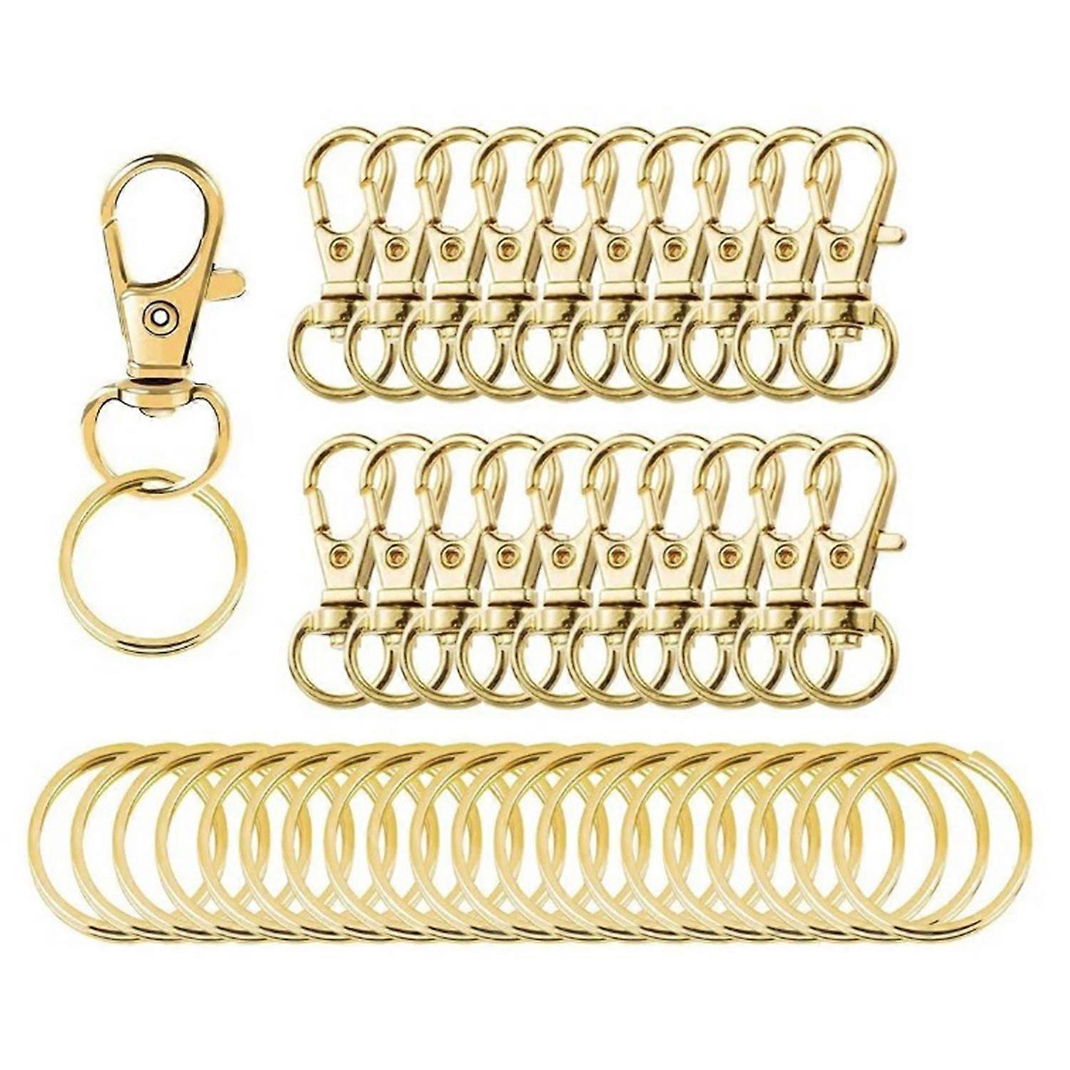 40PCS Metal Lobster Clasp 360 Degree Rotation Gold DIY Lobster Clasp for Handbags Wallets Jewelry Ke