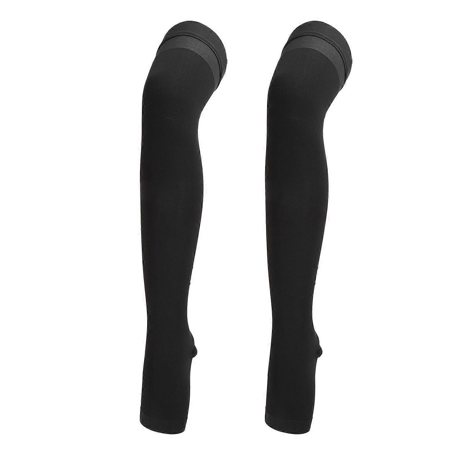 Thigh High Open Toe Compression Support Socks