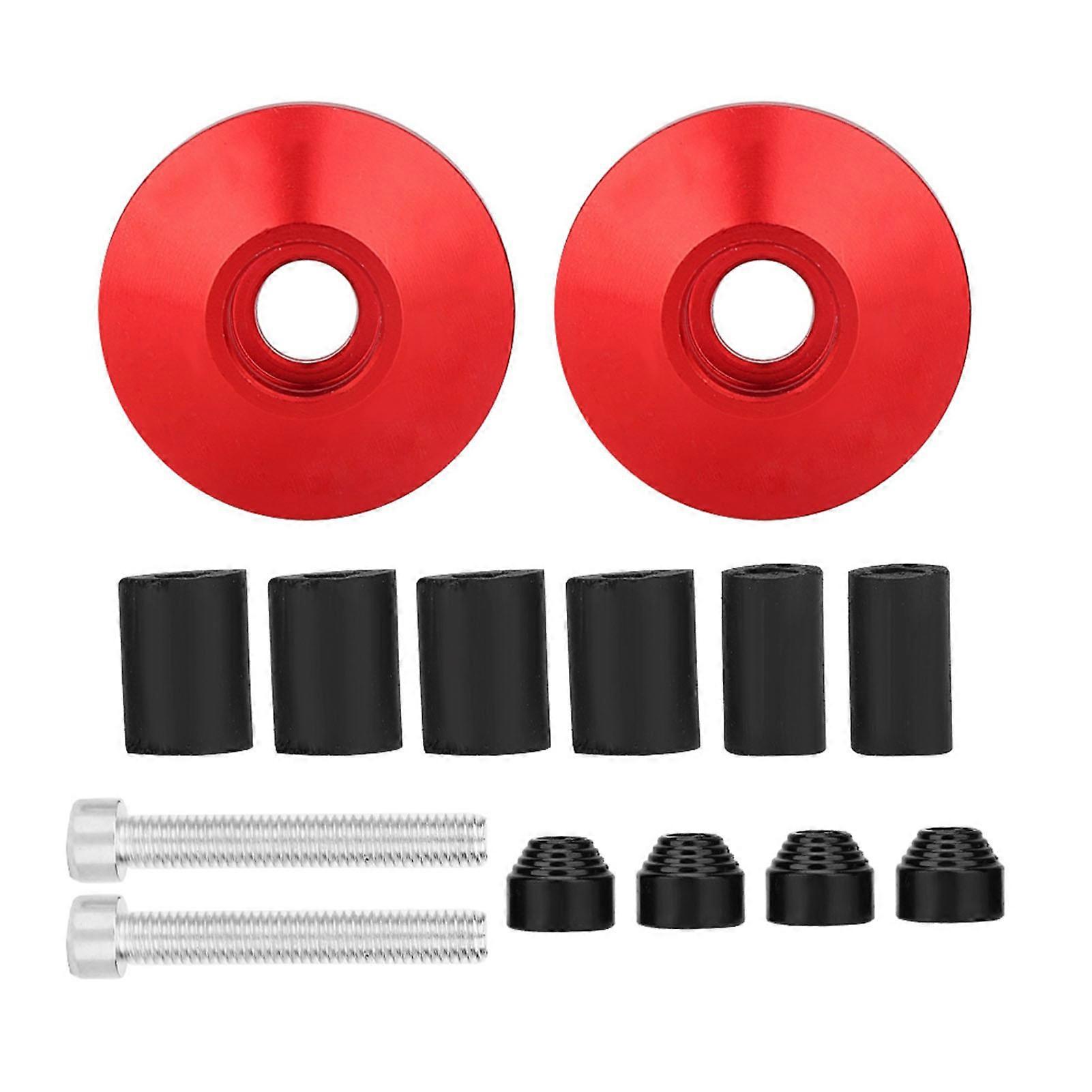 1 Pair Universal CNC Aluminum Alloy Motorcycle Handlebar Handle Bar End Cap(Red)