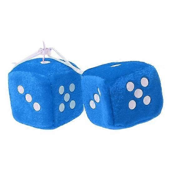 2Pcs Fuzzy Dice View Mirror Dots Rear Decoration Hanger Car Styling Ornament